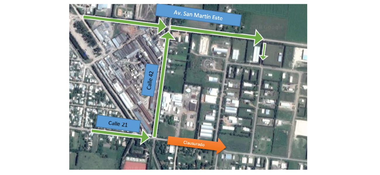 Permanecerá clausurado el acceso al Parque Industrial de Avellaneda por calle 21