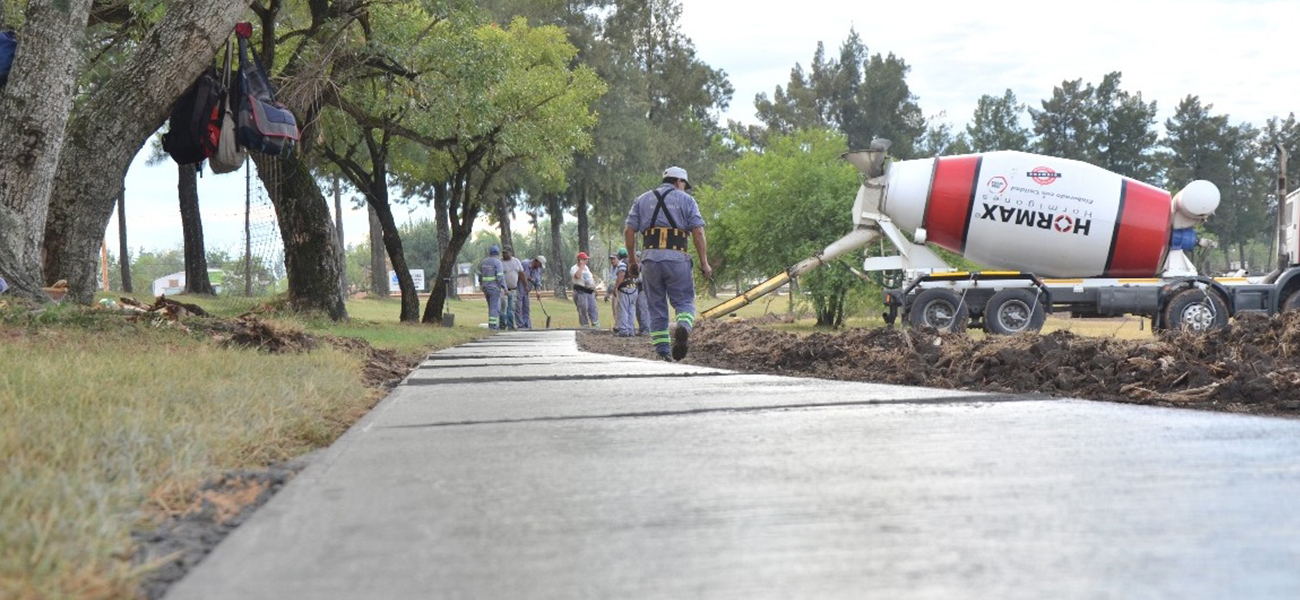 Comenzó la obra del sendero aeróbico en Parque Sur