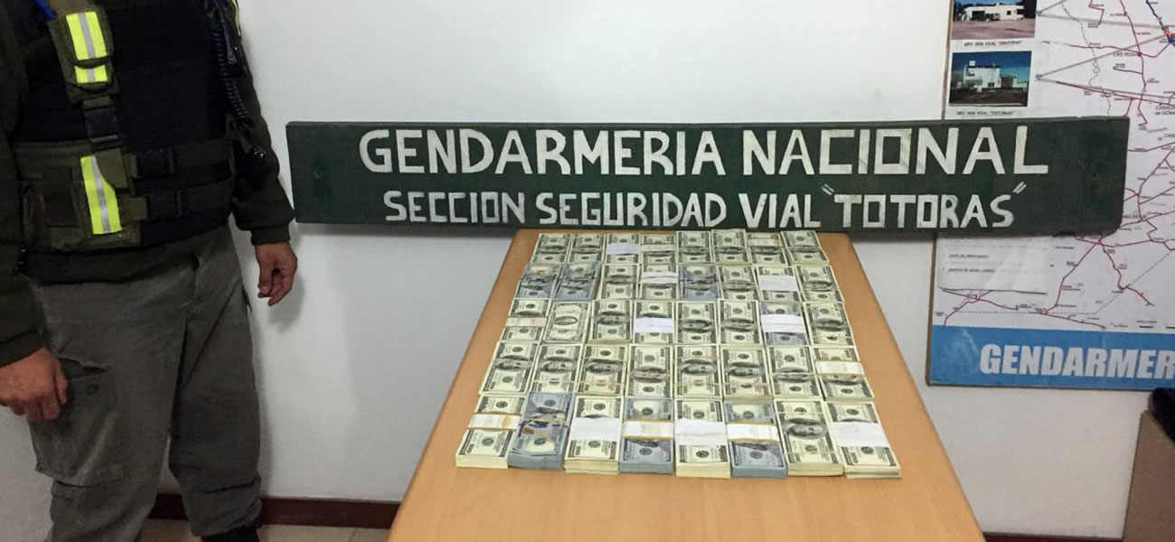 Gendarmería incautó 400 mil dólares ilegales
