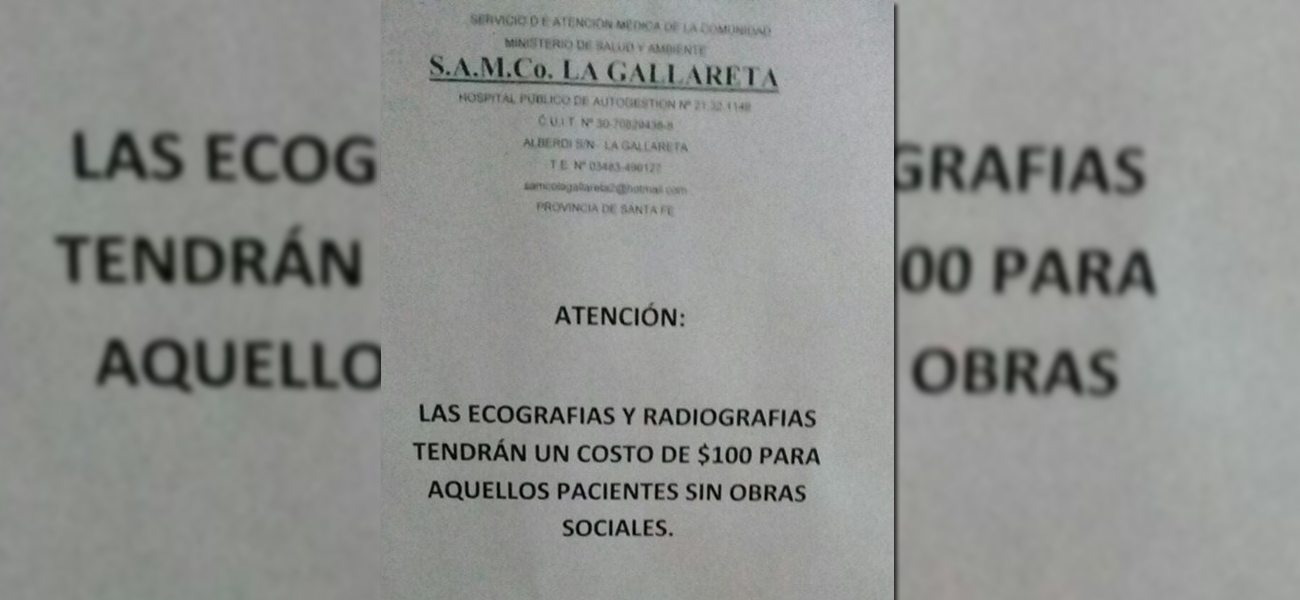 Querían cobrar ecografías, la gente protestó y ahora dicen que fue un «error administrativo»