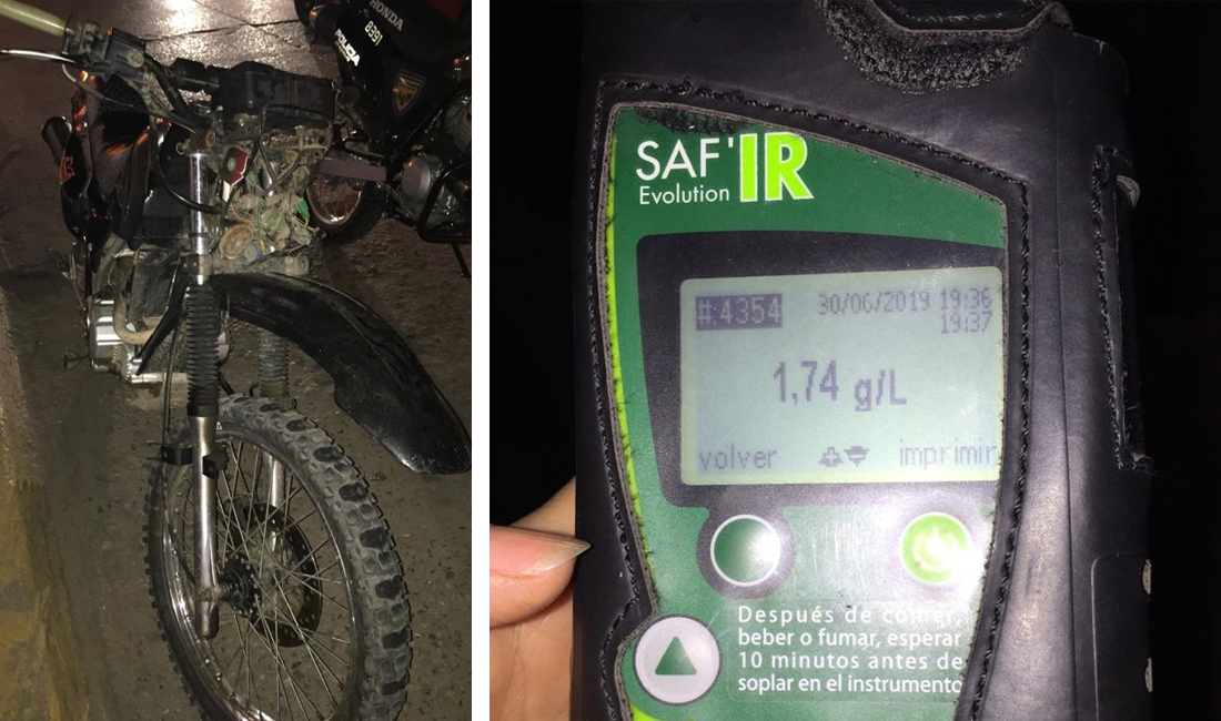 Retienen una moto cuyo conductor estaba completamente alcoholizado