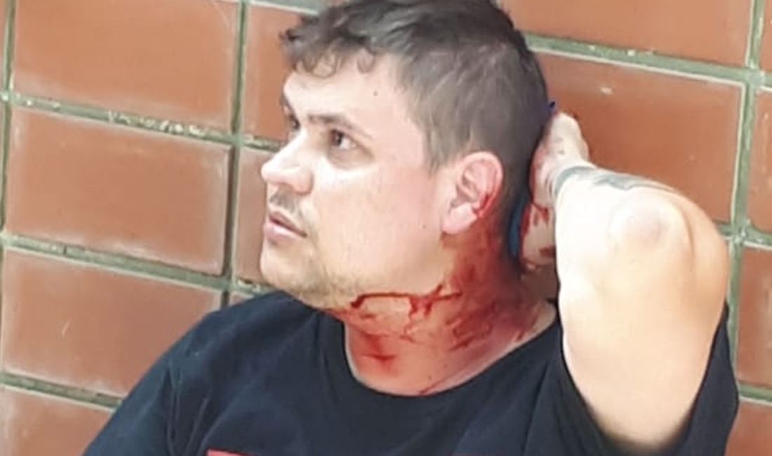 Brutal agresión al periodista Leonardo Rolón de los familiares de Nestor Monzón