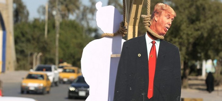 Bagdad amaneció con figuras de Trump ahorcado en sus calles