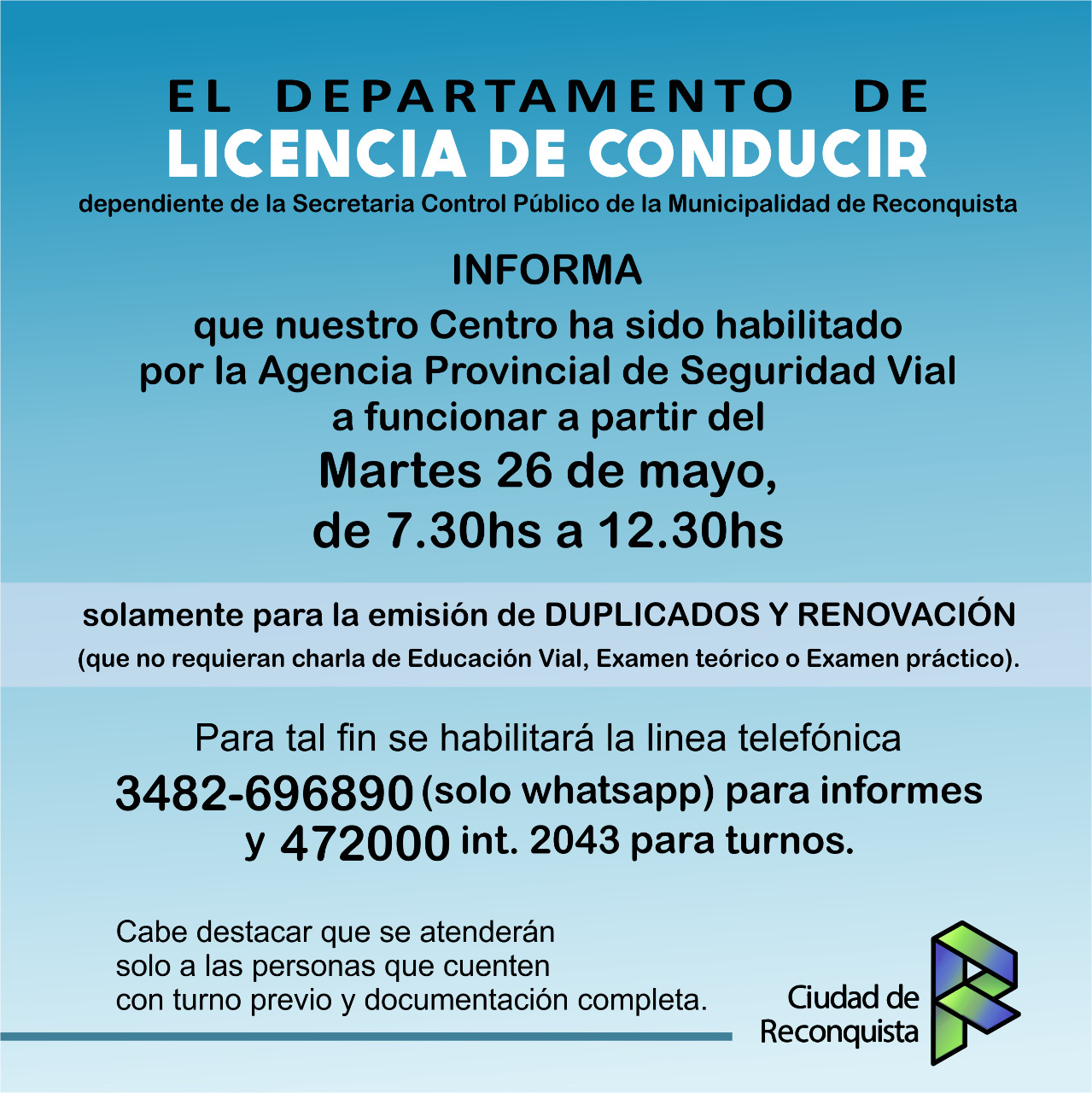 Avellaneda y Reconquista retoman la emisión de licencias de conducir
