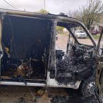 Imágenes: se incendió una ambulancia en Las Toscas
